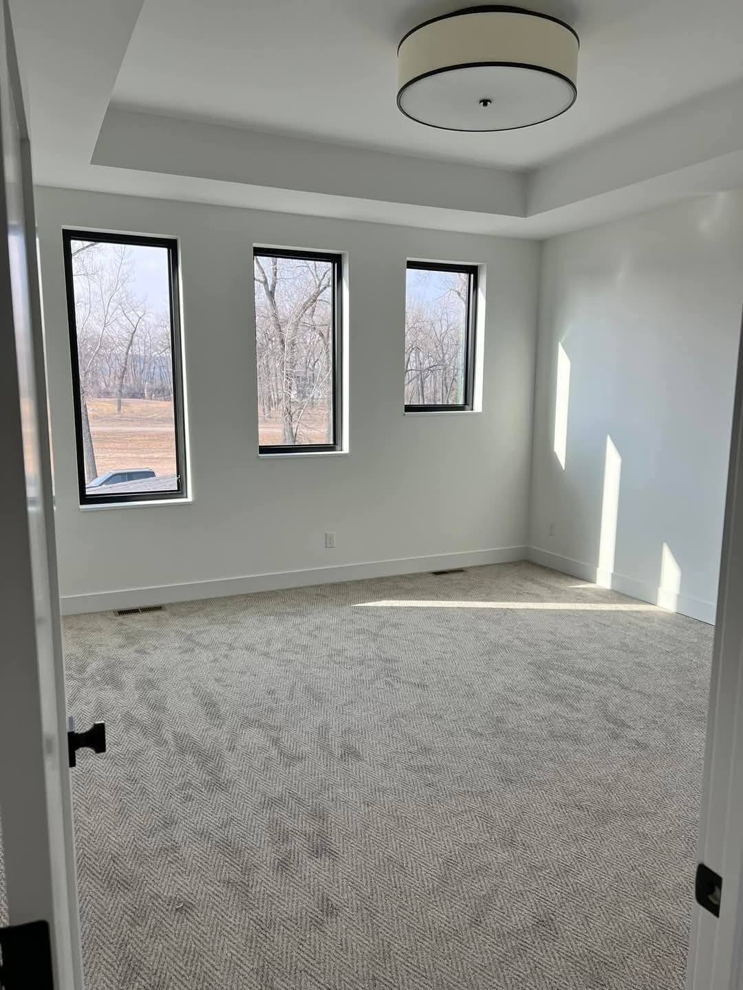 newly painted room with carpet